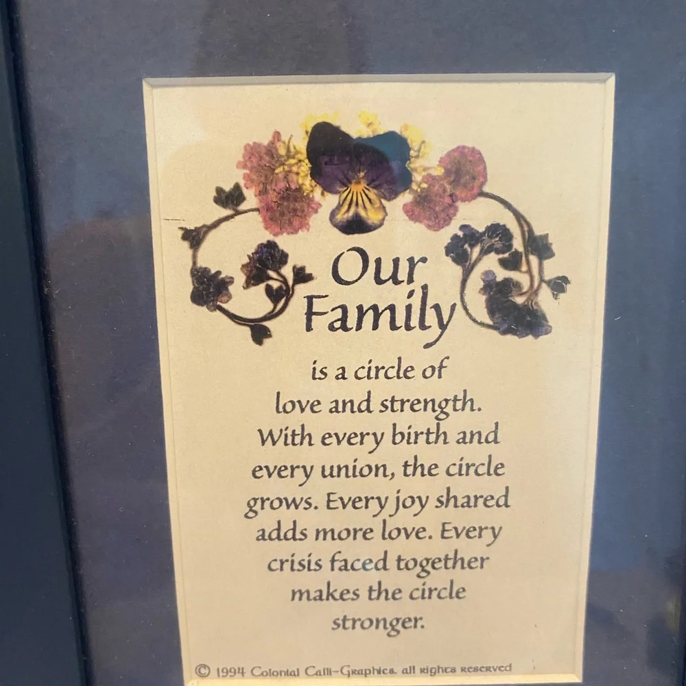Blue Picture Frame with Family Quote‎